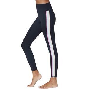 Spiritual Gangster Pastel Rainbow Side Striped High Rise Legging Black Small
